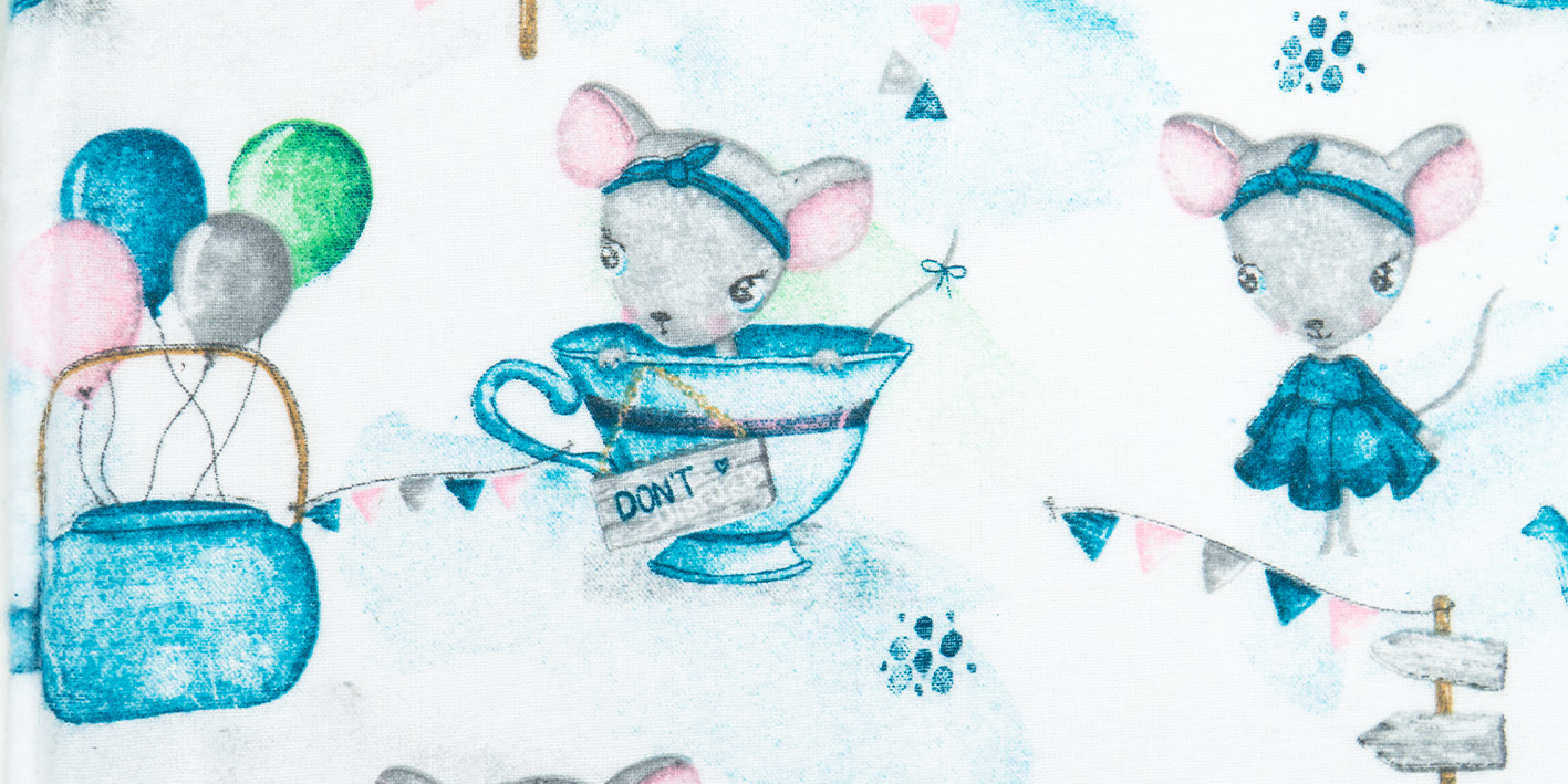 Pieluchocerata flanelowa myszka balony